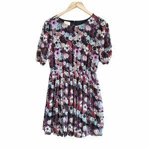 Pins and Needles Urban Outfitters Floral Pleated Midi Dress Size Small